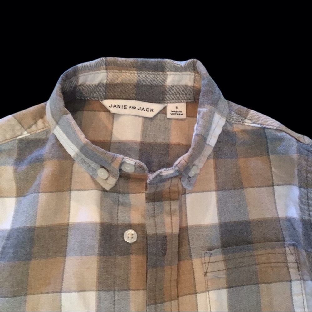 Janie and Jack flannel plaid shirt, boys size 5
